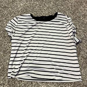 black and white striped crop top